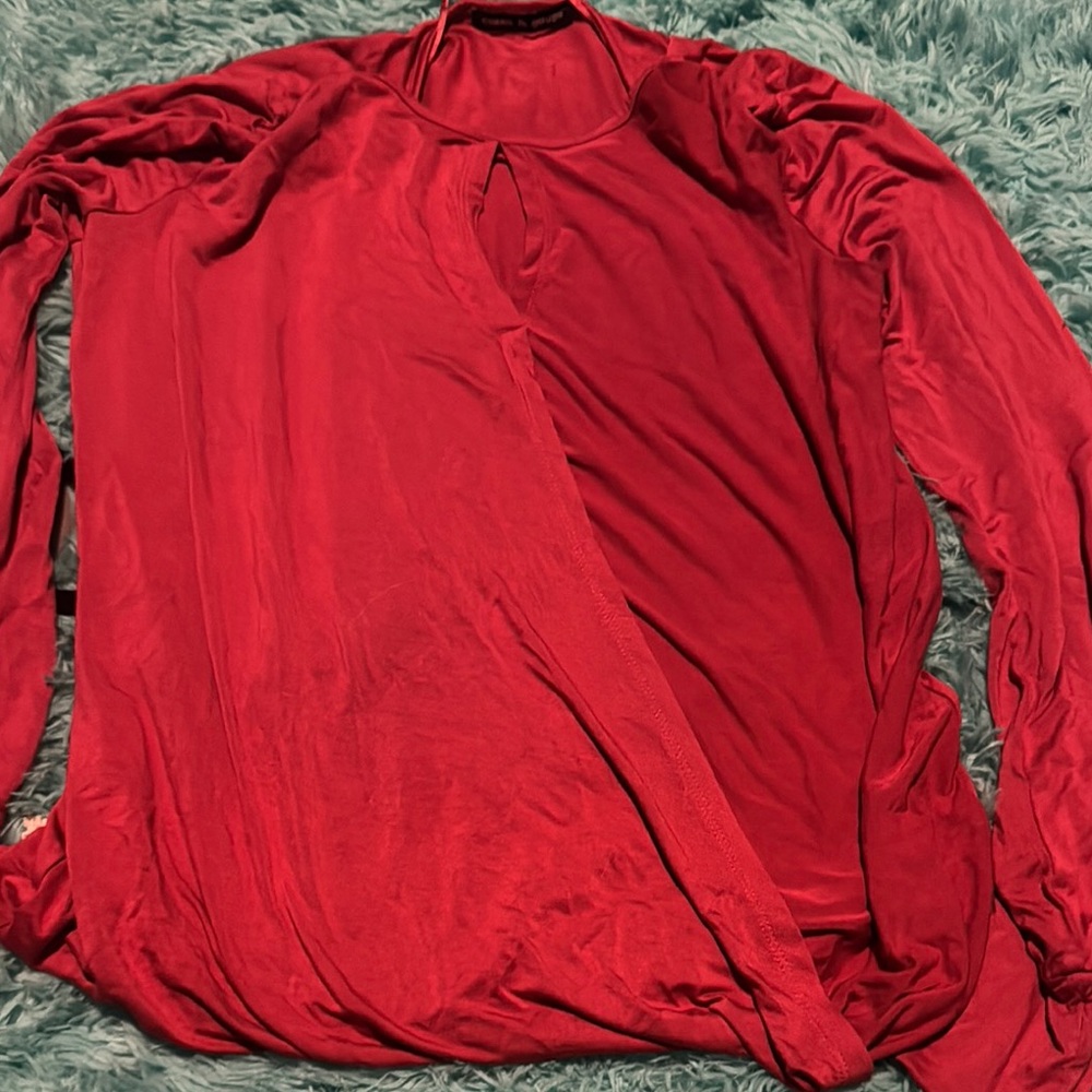 Cable & Gauge Red Long Sleeve Tee